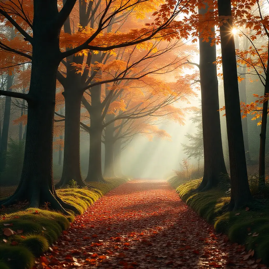 Autumn forest in the Northeast region featured  
